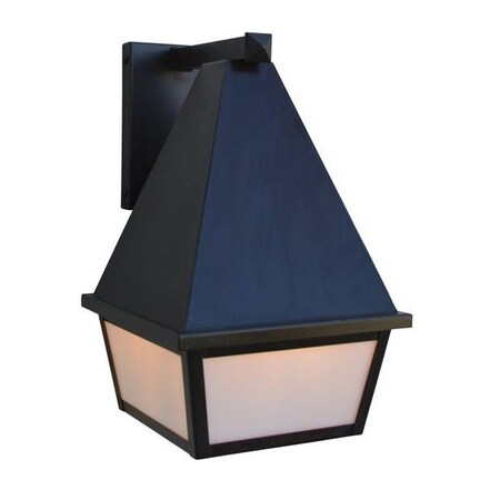 Arroyo Craftsman 8"  Anfield Wall Mount, Black, Off White Glass ANB-8OF-BK